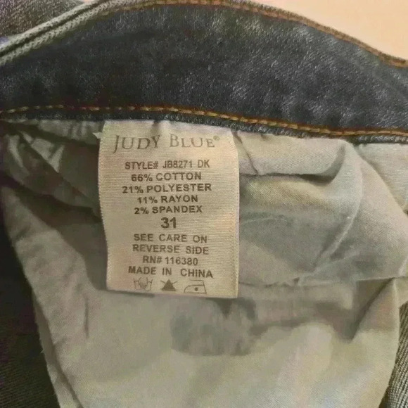 Judy Blue Womens Relaxed Fit Distressed Ankle Jeans Blue Size 31 - Picture 9 of 11
